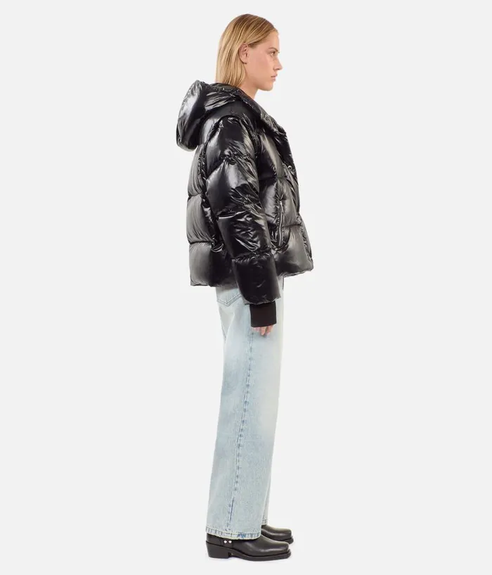 Women Coats and Jackets THE KOOPLES Black Down Jacket With Detachable Sleeves Women Coats and Jackets THE KOOPLES Black Down Jacket With Detachable Sleeves