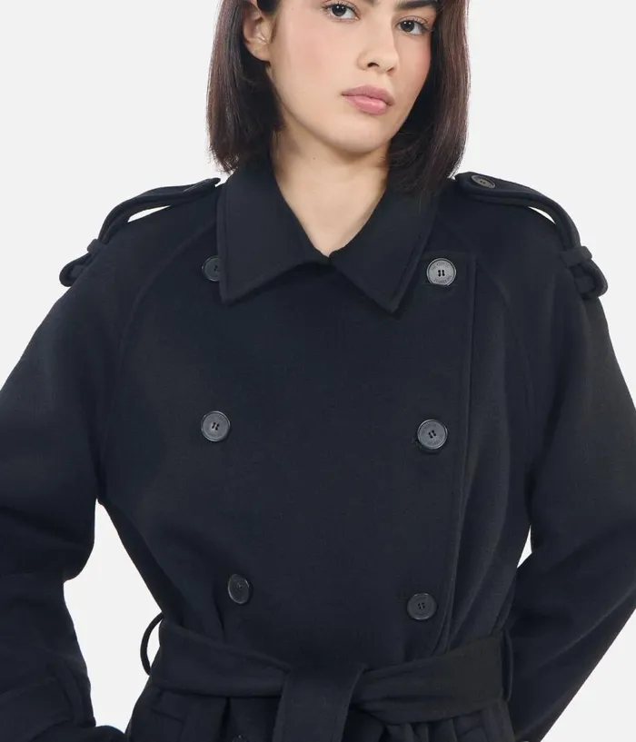 Women Coats and Jackets THE KOOPLES Black Trench Style Coat
