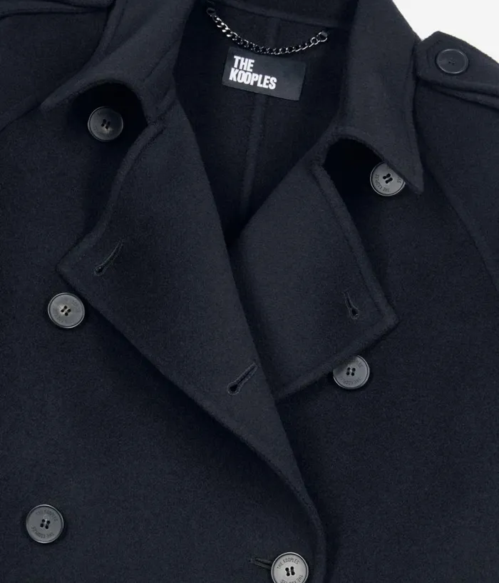 Women Coats and Jackets THE KOOPLES Black Trench Style Coat