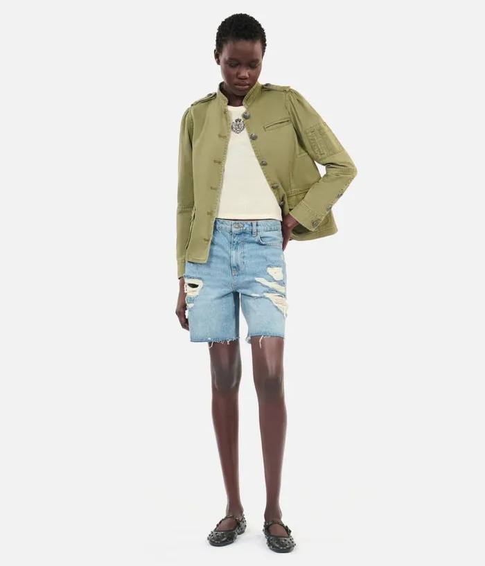 Women Coats and Jackets THE KOOPLES Khaki Officer Style Jacket