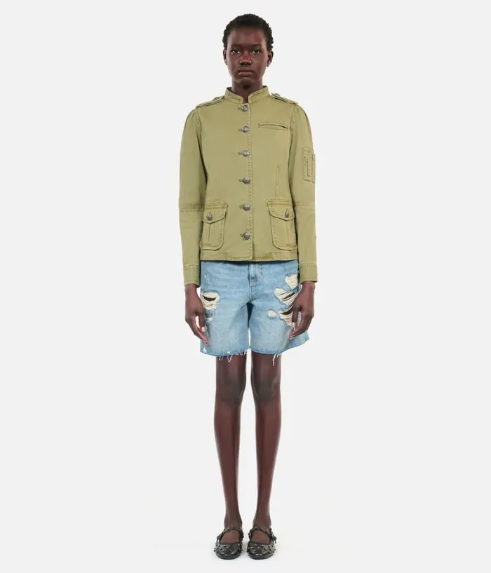 Women Coats and Jackets THE KOOPLES Khaki Officer Style Jacket Women Coats and Jackets THE KOOPLES Khaki Officer Style Jacket