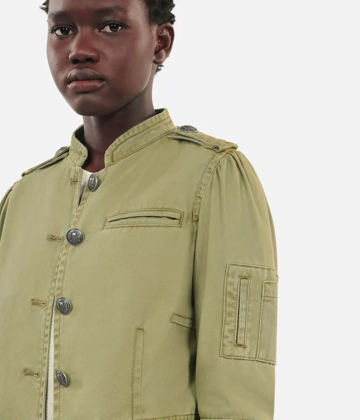 Women Coats and Jackets THE KOOPLES Khaki Officer Style Jacket Women Coats and Jackets THE KOOPLES Khaki Officer Style Jacket