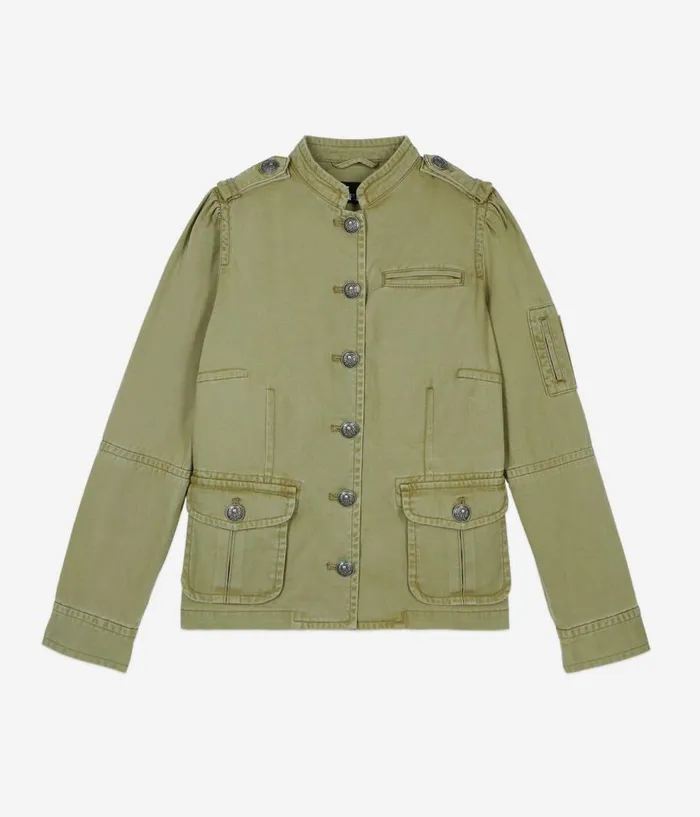 Women Coats and Jackets THE KOOPLES Khaki Officer Style Jacket Women Coats and Jackets THE KOOPLES Khaki Officer Style Jacket