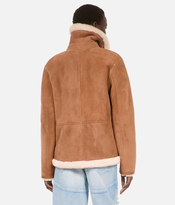 Women Coats and Jackets THE KOOPLES Short Brown Shearling Coat