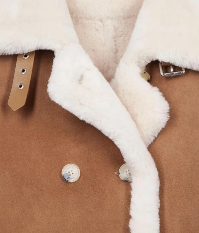 Women Coats and Jackets THE KOOPLES Short Brown Shearling Coat