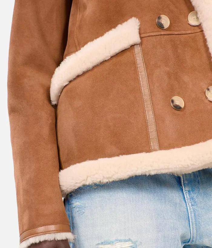 Women Coats and Jackets THE KOOPLES Short Brown Shearling Coat