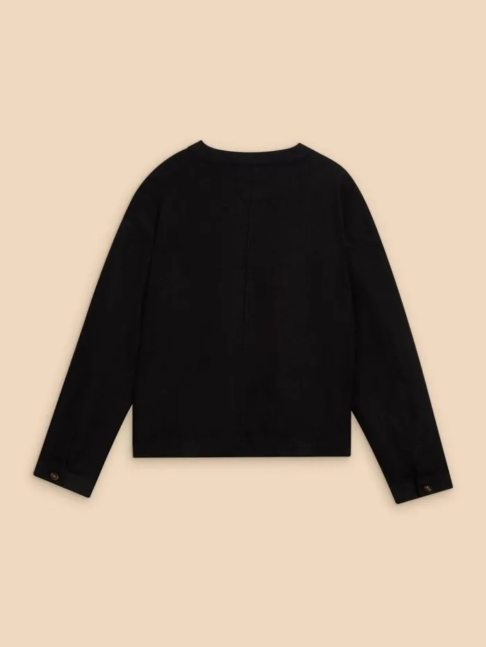 Women COATS and JACKETS White Stuff Adele Linen Jacket Pure Black
