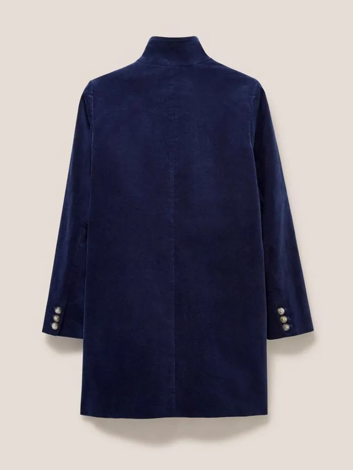 Women COATS and JACKETS White Stuff Karla Smart Velvet Coat Dark Navy Women COATS and JACKETS White Stuff Karla Smart Velvet Coat Dark Navy