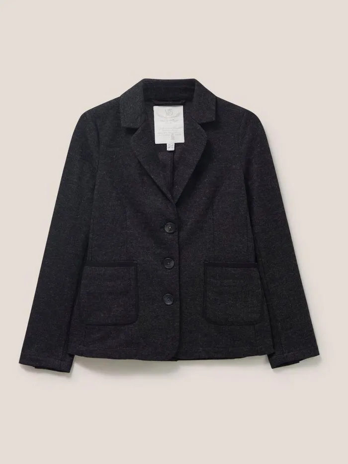 Women COATS and JACKETS White Stuff Olivia Wool Mix Blazer Grey Multi Women COATS and JACKETS White Stuff Olivia Wool Mix Blazer Grey Multi