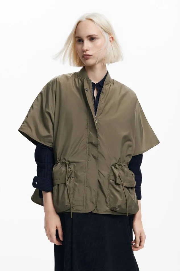 Women Coats And Jackets Desigual Adjustable Nylon Poncho