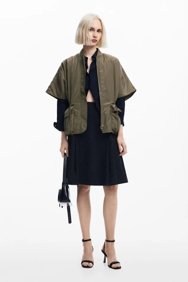 Women Coats And Jackets Desigual Adjustable Nylon Poncho