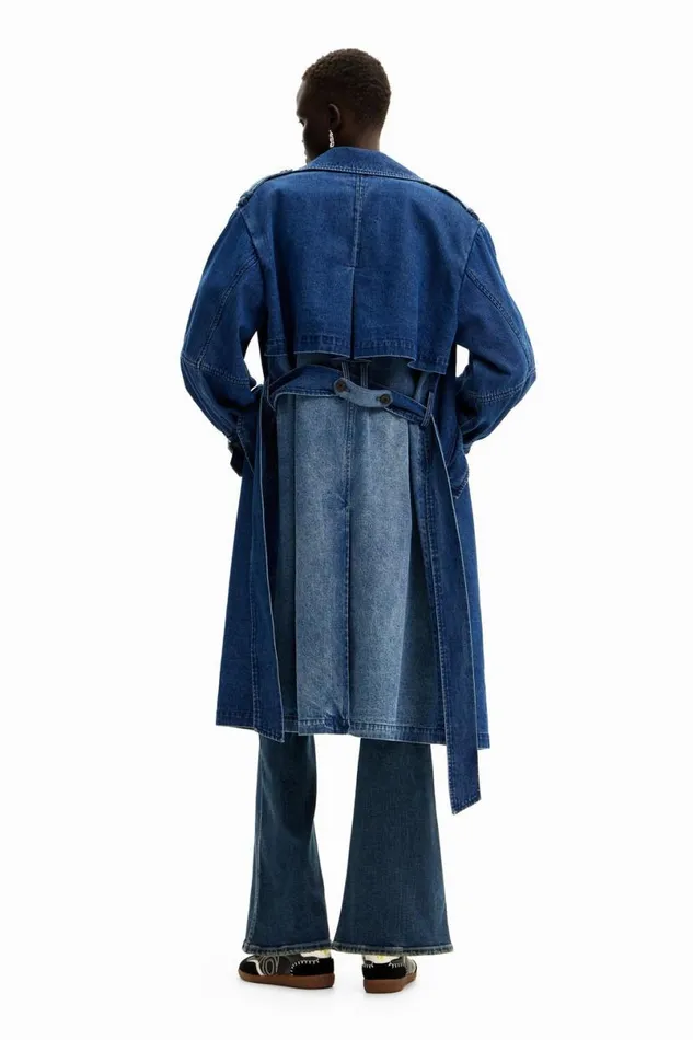 Women Coats And Jackets Desigual Oversize Denim Trench Coat