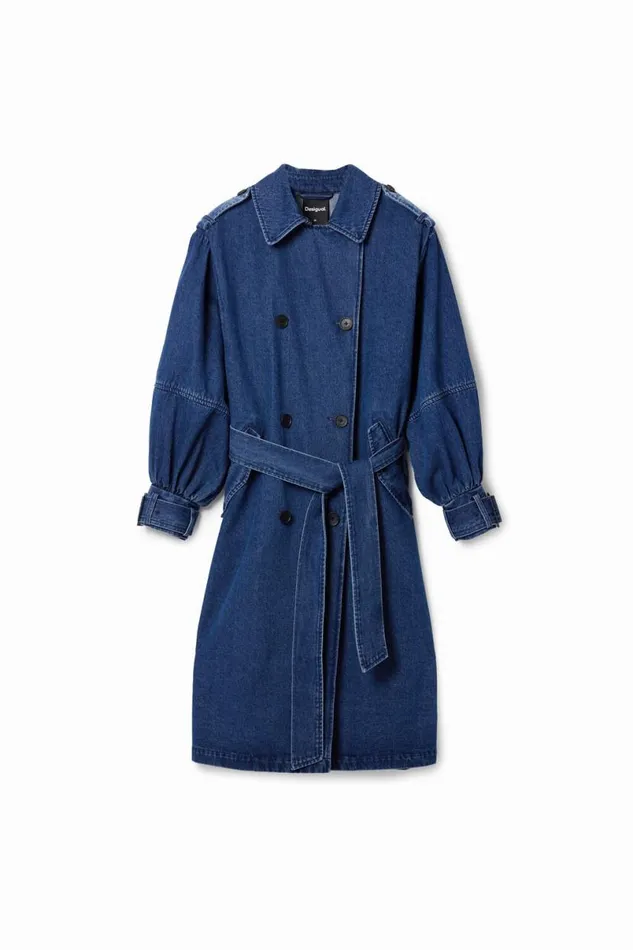 Women Coats And Jackets Desigual Oversize Denim Trench Coat