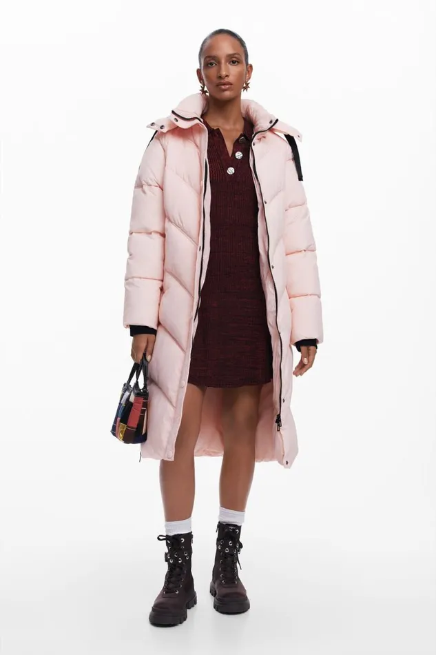Women Coats And Jackets Desigual Pink Padded Coat