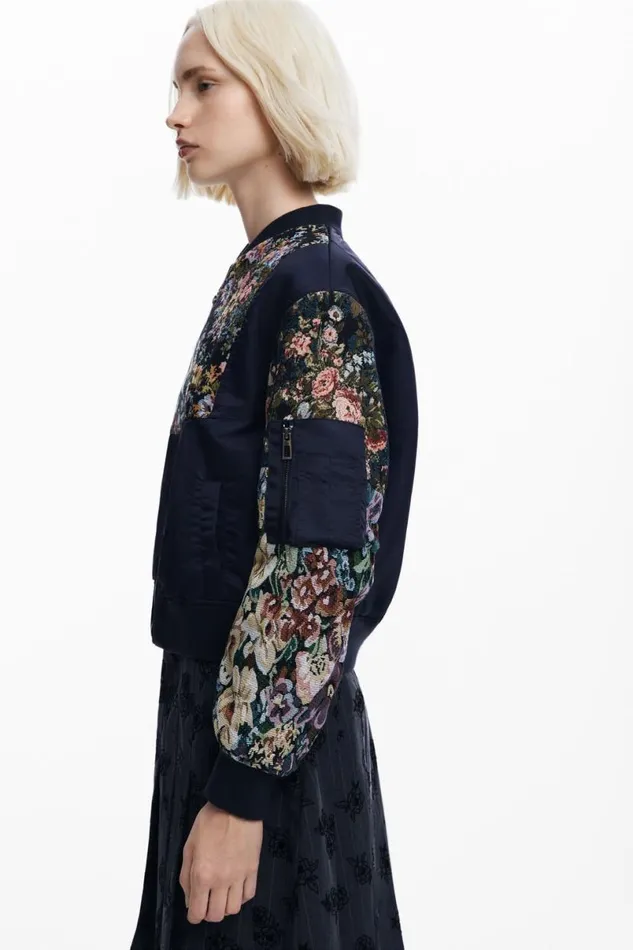 Women Coats And Jackets Desigual Printed Bomber Jacket