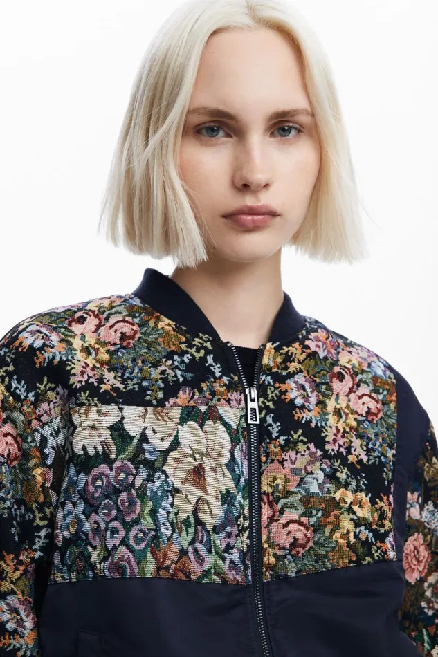 Women Coats And Jackets Desigual Printed Bomber Jacket