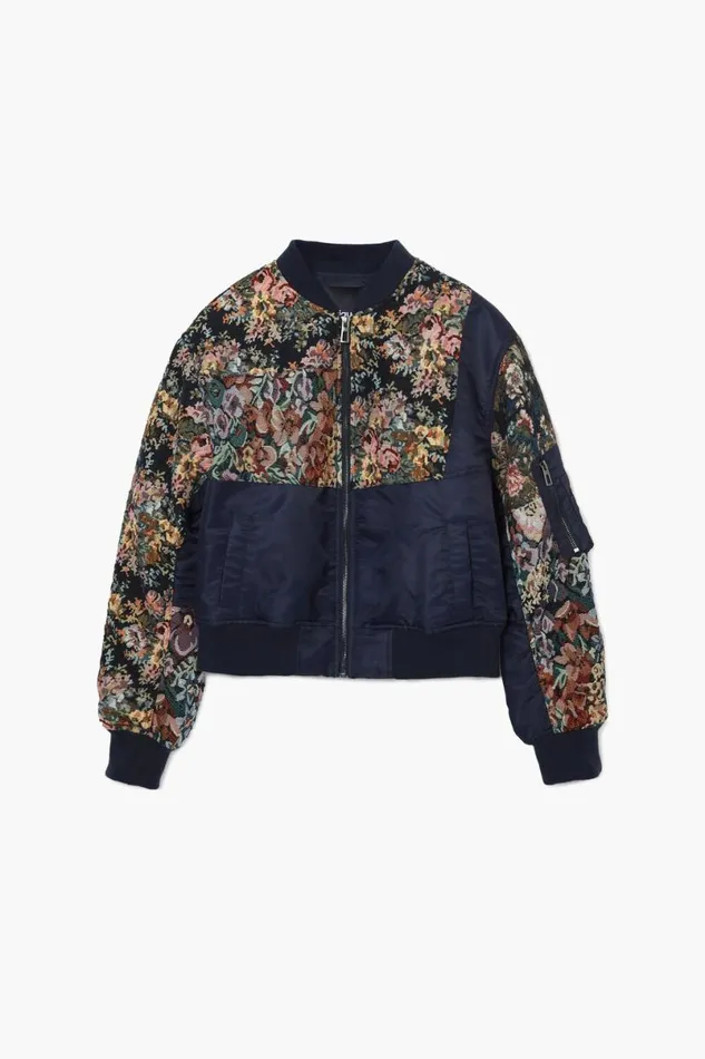 Women Coats And Jackets Desigual Printed Bomber Jacket