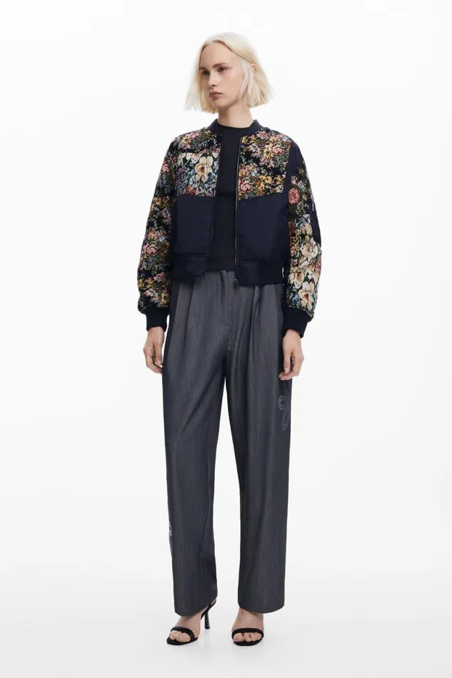 Women Coats And Jackets Desigual Printed Bomber Jacket