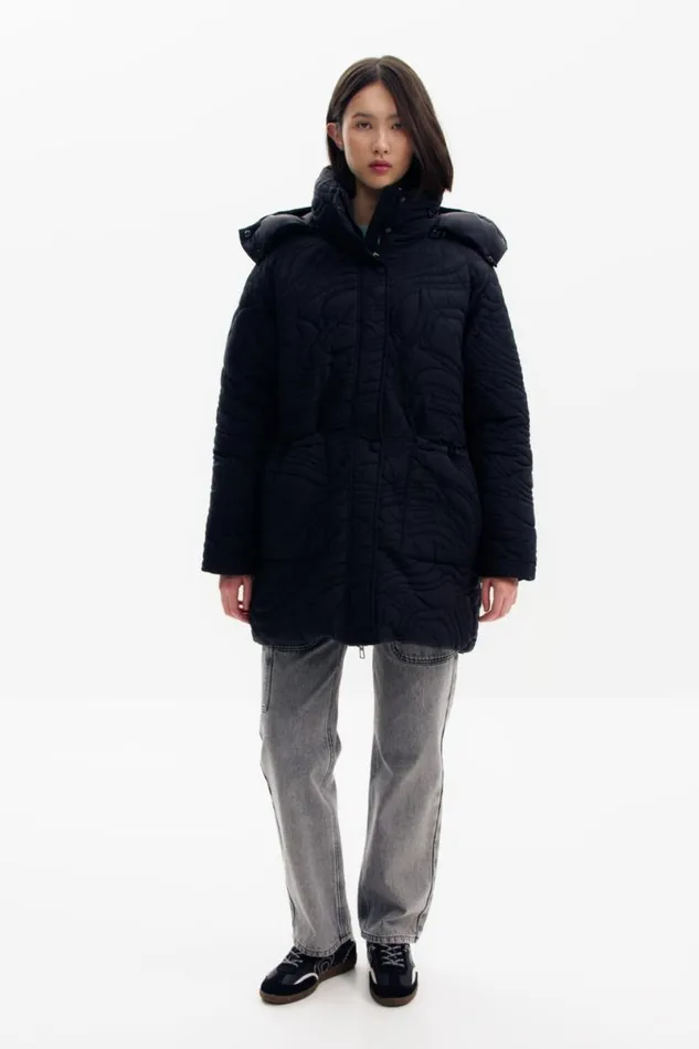 Women Coats And Jackets Desigual Textured Padded Coat