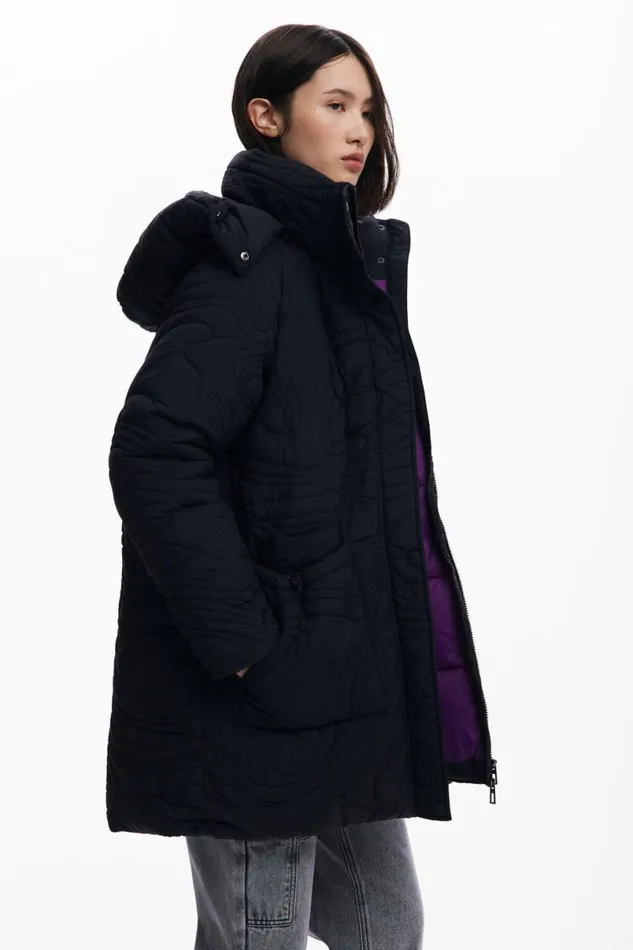 Women Coats And Jackets Desigual Textured Padded Coat