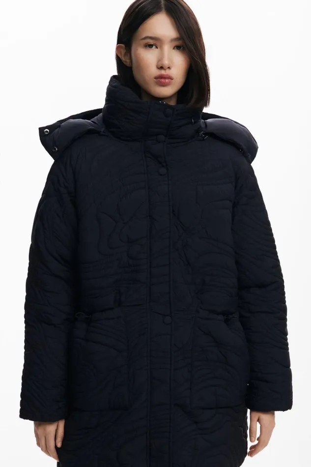 Women Coats And Jackets Desigual Textured Padded Coat