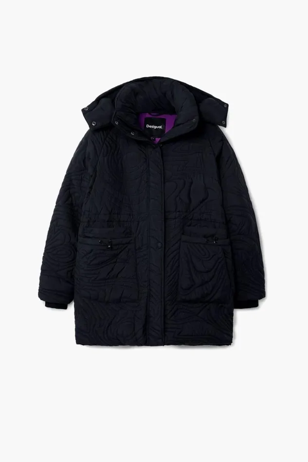 Women Coats And Jackets Desigual Textured Padded Coat