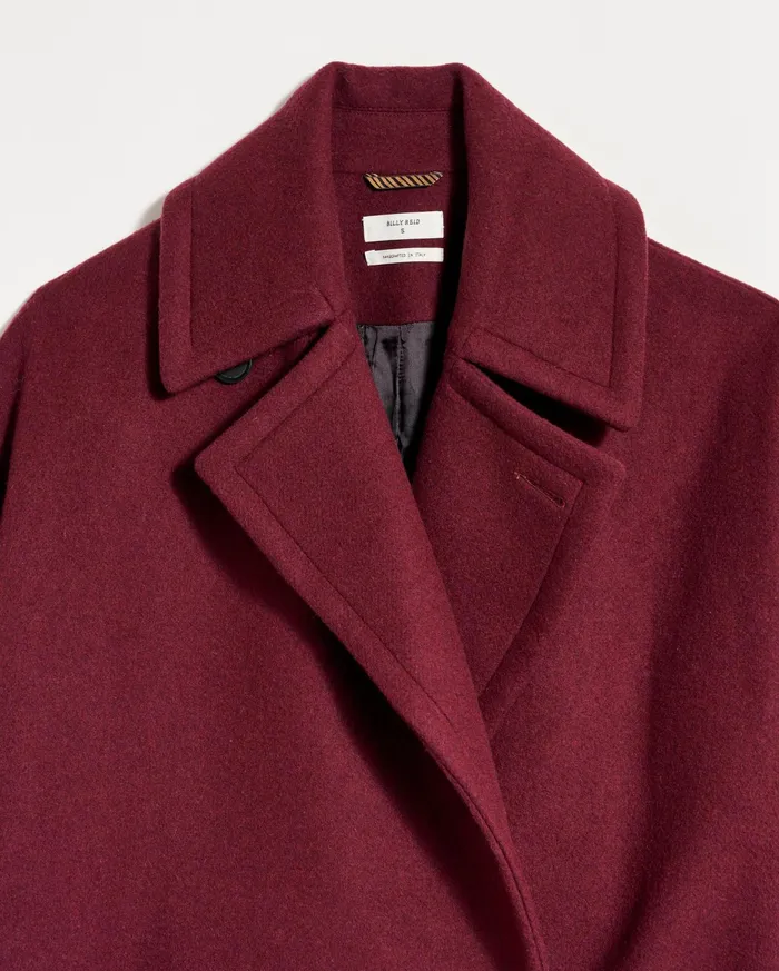 Women Cocoon Coat Solid Burgundy Billy Reid Jackets and Outerwear