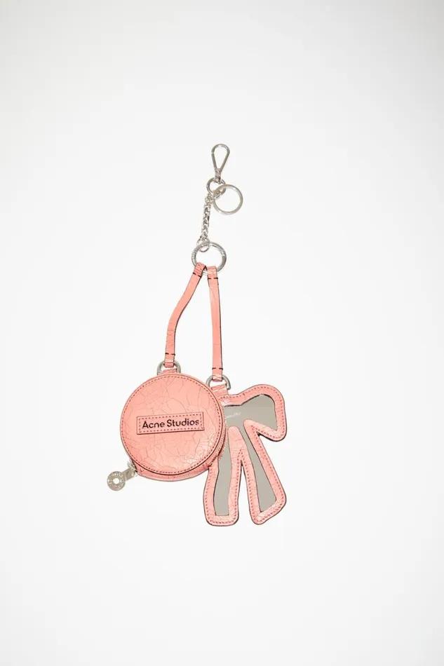 Women Coin Wallet And Bow Mirror Salmon Pink Acne Studios Small Leather Goods