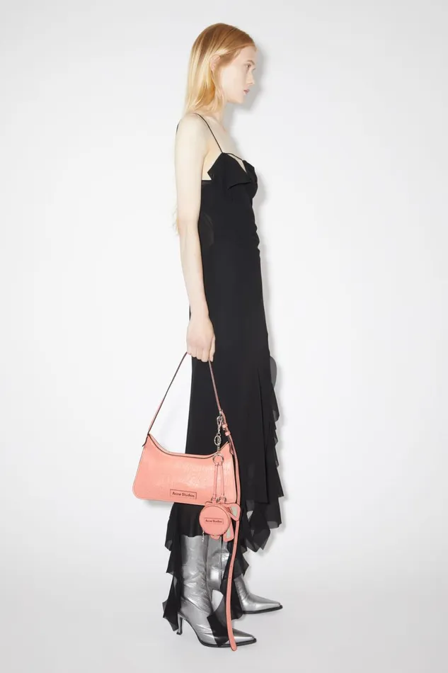 Women Coin Wallet And Bow Mirror Salmon Pink Acne Studios Small Leather Goods