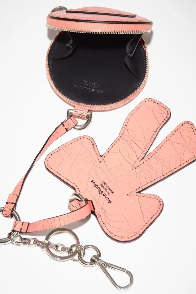 Women Coin Wallet And Bow Mirror Salmon Pink Acne Studios Small Leather Goods