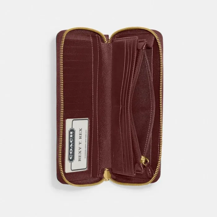Women Continental Wallet Brasswine Coach Large Wallets