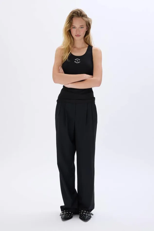 Women Cool Wool Pleated Trousers Black Black Sonia Rykiel Trousers And Denim