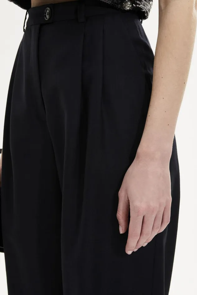 Women Cool Wool Pleated Trousers Black Black Sonia Rykiel Trousers And Denim