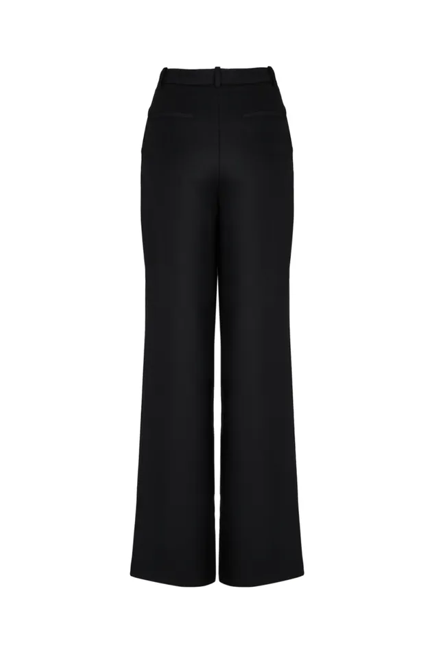 Women Cool Wool Pleated Trousers Black Black Sonia Rykiel Trousers And Denim