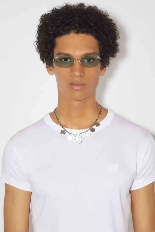 Women Crew Neck Tshirt 8211 Fitted Fit Optic White Acne Studios Tshirts