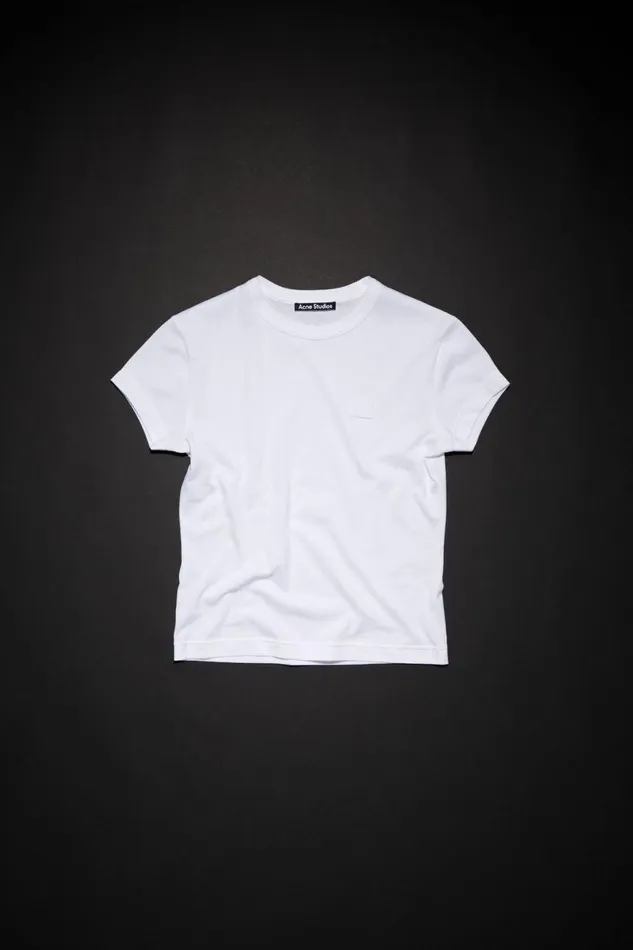 Women Crew Neck Tshirt 8211 Fitted Fit Optic White Acne Studios Tshirts