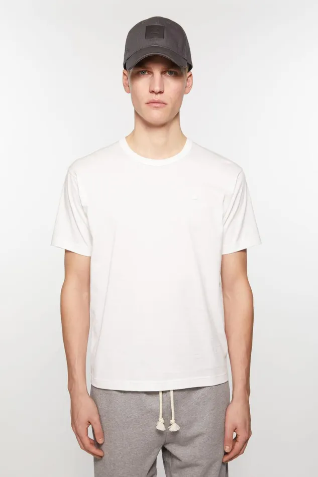 Women Crew Neck Tshirt Regular Fit Optic White Acne Studios Tshirts