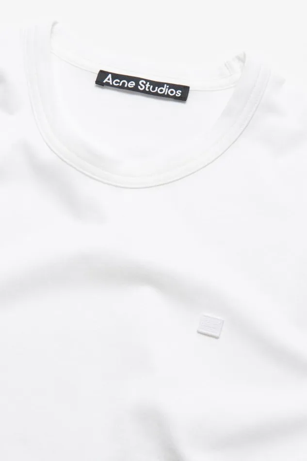 Women Crew Neck Tshirt Regular Fit Optic White Acne Studios Tshirts