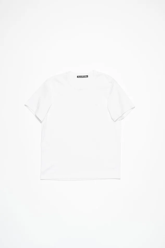 Women Crew Neck Tshirt Regular Fit Optic White Acne Studios Tshirts