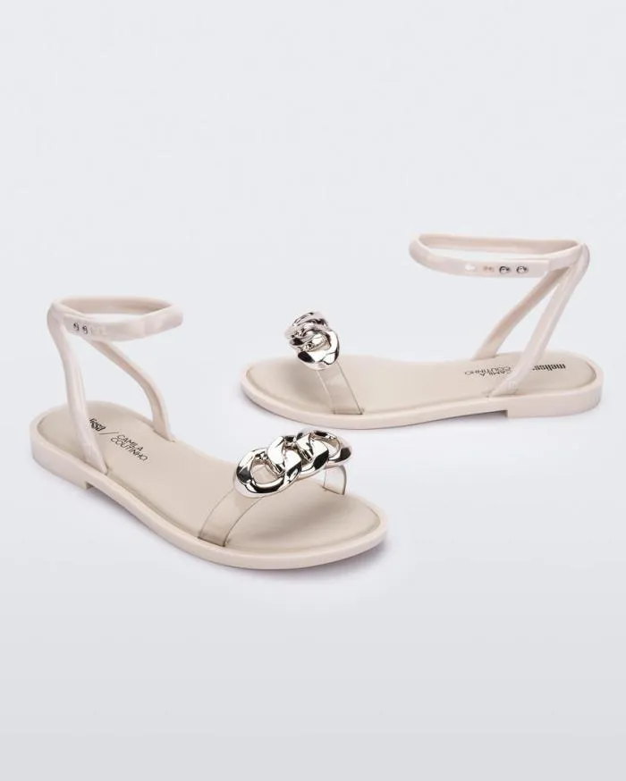 Women Dare Beigegold Melissa Sandals