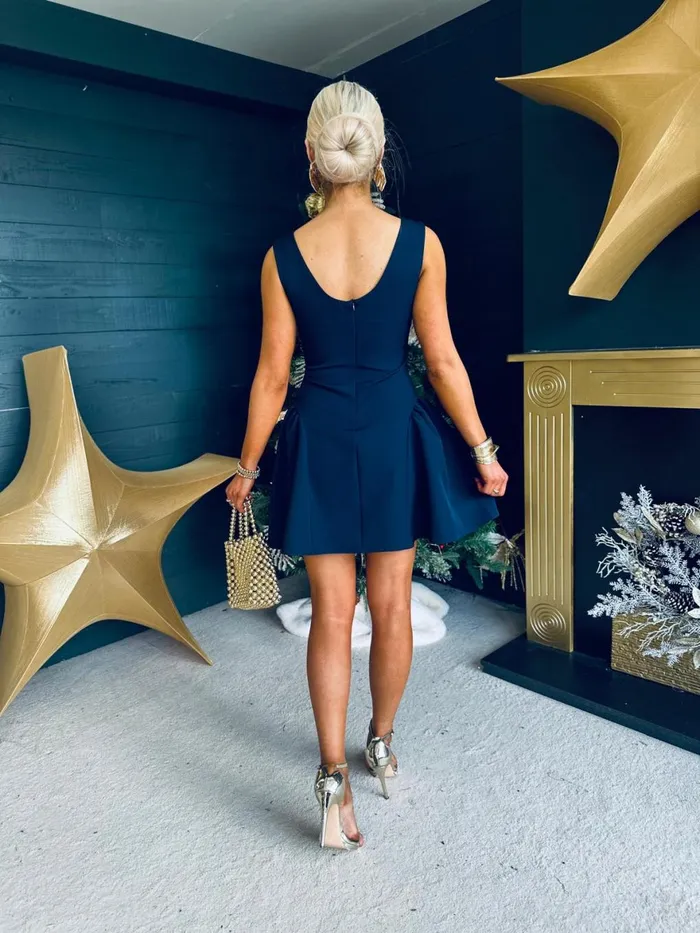 Women Day Dress Canella Lane Andrea Detailed Mini Dress Navy