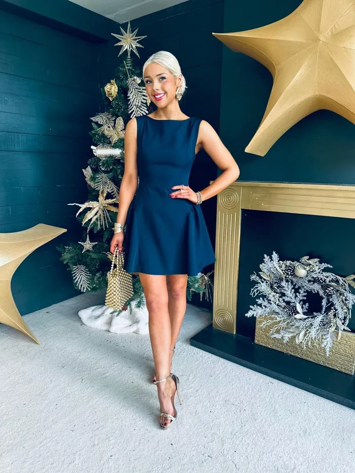 Women Day Dress Canella Lane Andrea Detailed Mini Dress Navy
