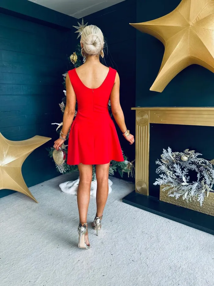 Women Day Dress Canella Lane Andrea Detailed Mini Dress Red