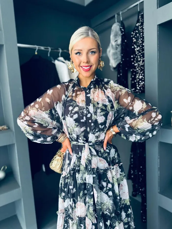 Women Day Dress Canella Lane Ciara Floral Occasion Dress Black