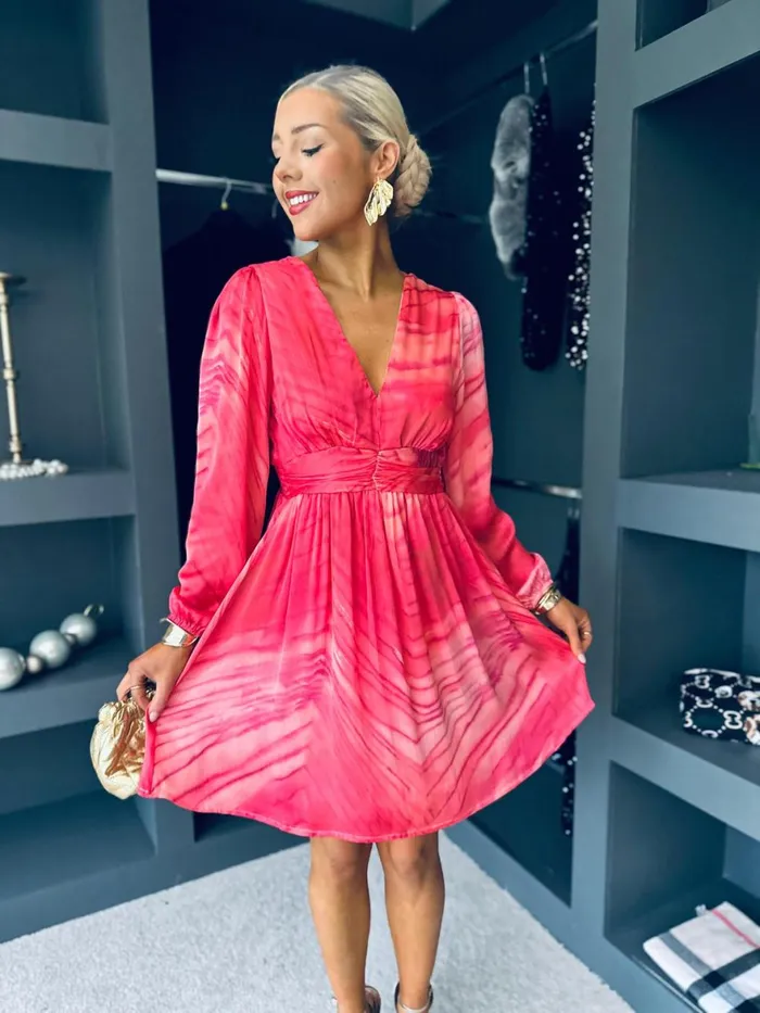 Women Day Dress Canella Lane Fleur Banded Mini Dress Fuchsia