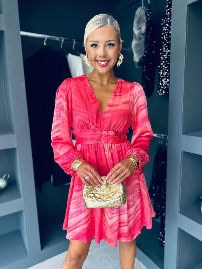 Women Day Dress Canella Lane Fleur Banded Mini Dress Fuchsia