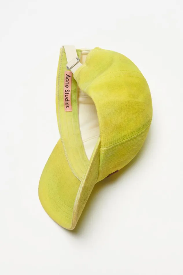 Women Denim Cap Neon Yellow Acne Studios Hats