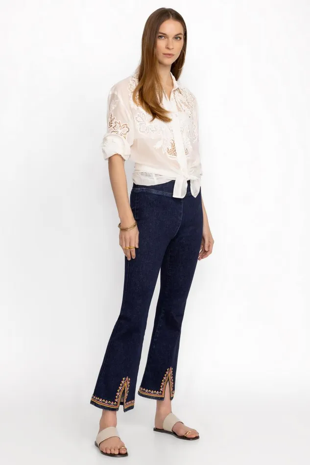 Women Denim Johnny Was KATIE PULL ON KICK FLARE JEAN Dark Wash