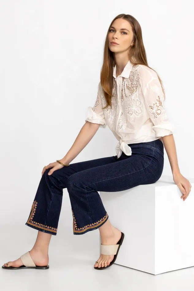 Women Denim Johnny Was KATIE PULL ON KICK FLARE JEAN Dark Wash Women Denim Johnny Was KATIE PULL ON KICK FLARE JEAN Dark Wash