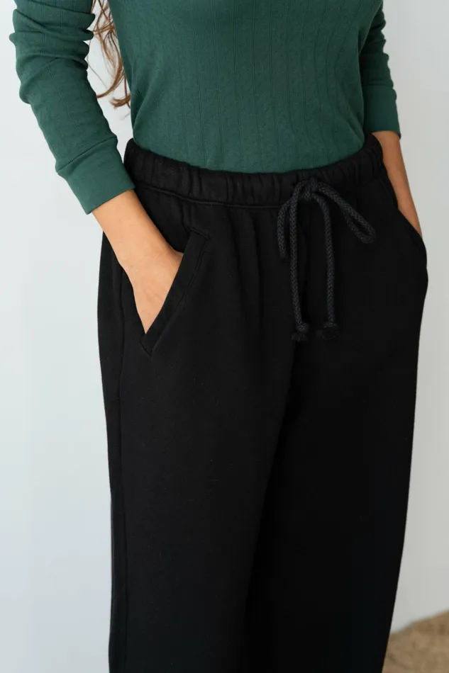 Women DONNI Bottoms The EcoFleece Wide Leg Sweatpants
